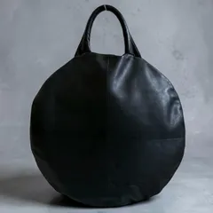 【美品】カワカワkawakawa 本革　サークルトートバッグ　黒　日本製　レザー　ブラック　丸型のサムネイル