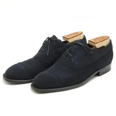 美品 Enzo Bonafe エンツォボナフェ UK5.5 パンチドキャップトゥ ART.EB-32 TAMAYA別注 内羽根 Punched Cap Toe ネイビー  18002231のサムネイル
