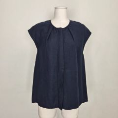 drawer ドゥロワー大人可愛い❤︎上質クルーネックポンチョ ゆったり紺 