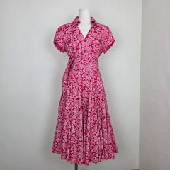 KENZO ケンゾー ボタニカル 花柄 フレア ロングワンピース ピンク 半袖 KENZO ケンゾー ボタニカル 花柄 フレア ロングワンピース ピンク 半袖