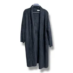 Loungedress ラウンジドレス ラクーンニット ロングカーディガン 長袖 羽織り もこもこ ファーコート レディース サイズF ブラック 冬 ゴーゴー古着久喜倉庫店 5 No.K2351のサムネイル