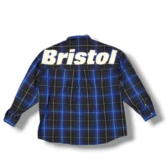 F.C.Real Bristol ビッグロゴバギーシルエットシャツ チェック 長袖シャツ エフシーレアルブリストル FCRB-230079 ブルー XL （19282M）のサムネイル