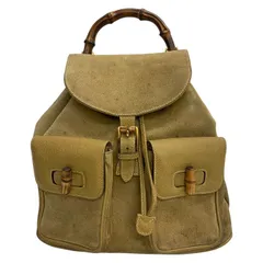 GUCCI/グッチ/オールドグッチ/003-58-0016/バンブースウェードリュック/ブラウン系/ベージュ系/FB4574のサムネイル