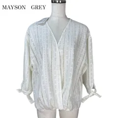 新品タグ付き MAYSON GREY メイソングレイ はしごレース カシュクールシャツカーディガン 白 ホワイト サイズ2  値下げ不可のサムネイル