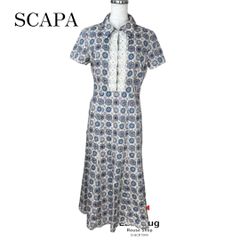 新品 SCAPA リネン グレンチェック レース ワンピース 38 - メルカリ