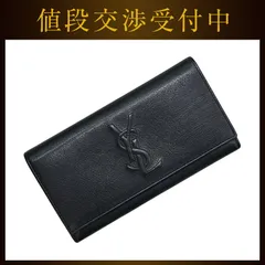 イヴ サンローラン 二つ折り 長財布 ブラック 黒 リヴゴーシュ 352905 美品 財布 レザー 中古 YVES SAINT LAURENT YSL ステッチ フラップのサムネイル