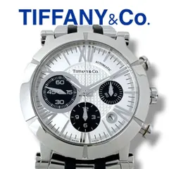 ティファニー アトラス ジェント Z1000 クロノ 自動巻き メンズ 腕時計 TIFFANY クロノグラフ シルバー ブランド 美品 稼働 ライトシルバー文字盤 ブラック オートマ AUTOMATIC デイト ステンレススチール ラバー スイス製のサムネイル