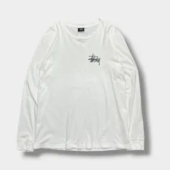 STUSSY ロゴ 長袖Tシャツ ホワイト L ロンT ビッグロゴ ストリート メンズ 定番のサムネイル