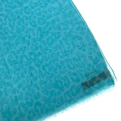 ARMANI COLLEZIONI アルマーニコレッツォーニ 大判ストール  ロゴ/レオパード柄/ポリエステル×ビスコール    ブルー ユニセックス / 240001206241のサムネイル