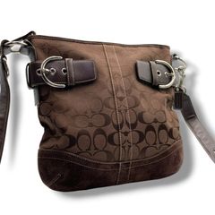 COACH コーチ 希少 9506 スエード ショルダーバッグ ブラウン - メルカリ