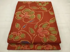 平和屋着物●桝屋高尾　六通柄　本袋帯　草花文　正絹　逸品　AABK6723pfのサムネイル