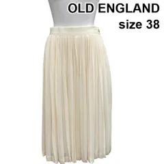 □ オールドイングランド OLD ENGLAND プリーツスカート ミモレ丈 サイドファスナー 裏地付き 白 38 レディース Z6C554のサムネイル