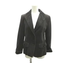 バーバリー ロンドン BURBERRY LONDON ジャケット 上着 36 ダークブラウン ベロア 無地 長袖 シングルブレスト/ FC380-811-07 NP ■GY53のサムネイル