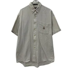 90s CHAPS Ralph Lauren 半袖 無地シャツ L ベージュ チャップス ラルフローレン ボタンダウン 90年代 ワンポイント刺繍 夏物 a807-5428のサムネイル