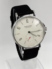 【稼働品】ノモス アホイ NOMOS AHOI 自動巻き 裏スケ 20 ATM 純正箱 冊子 替ベルト付 ドイツ製 高級腕時計 グラスヒュッテ 現状品 J2138のサムネイル