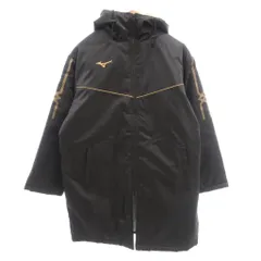 ミズノ MIZUNO 美品 ベンチコート 黒 ブラック フード付き 箱根駅伝 読売新聞 /NL ■ECF006のサムネイル