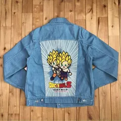 ドラゴンボール × BAPE デニムジャケット Lサイズ a bathing ape Dragonball エイプ ベイプ マイロ Denim Jacket Milo 悟空 i0のサムネイル