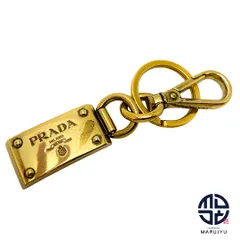 PRADA プラダ ロゴプレート メタル ゴールド金具 キーリング キーホルダー バッグチャーム ブランド 小物 ※ポスト投稿でのご発送になります。のサムネイル