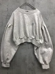 美品 Heather ヘザー クロップド丈 ショート ボリューム袖 刺繍 スウェット sizeF/グレー ◇■ レディースのサムネイル
