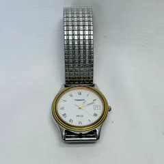 S【ジャンク品】TISSOTティソPR50　クオーツ　蛇腹メタルバンド　動作未確認　リューズ可動　箱なしのサムネイル