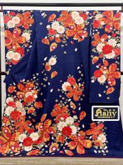 小紋 本場加賀染 加賀友禅 通産大臣指定伝統的工芸品 正絹 反物 T8977