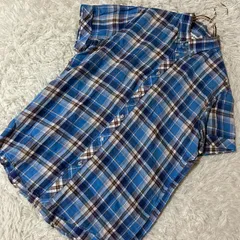 PLST チェック柄シャツ ブルー L カジュアル 着回し 羽織り 総柄のサムネイル