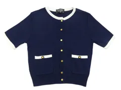 シャネル CHANEL ニット カーディガン 90s コート ネイビー 38 【ヴィンテージ】のサムネイル