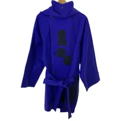 【中古】　ISSEY MIYAKE　ロングコート　ロング丈　フード　ウエストベルト　花柄　ドメスティック　古着　/1156のサムネイル