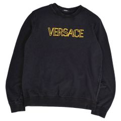 220【極美品・鑑定済】ヴェルサーチェ メデューサロゴ刺繍ニット 黒 L