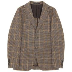 J7133美品 タリアトーレ ダカールシルクチェック柄アンコンジャケット