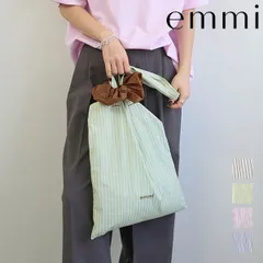 【SALE30%OFF】【即納】エミ emmi バッグ シュシュ付きemmiロゴトートバッグ セット ストライプ A4 ギフト 13wct261090のサムネイル