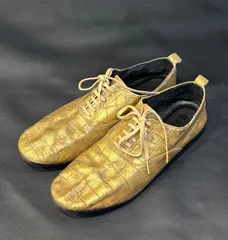 00s COMME des GARCONS HOMME PLUS コムデギャルソン オム プリュス クロコ型押し 本革 レザー レースアップ シューズ ゴールドのサムネイル