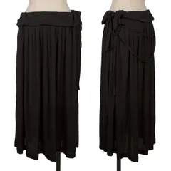 ヨウジヤマモト ノアールYohji Yamamoto NOIR シルクストラップタックスカート 黒3のサムネイル