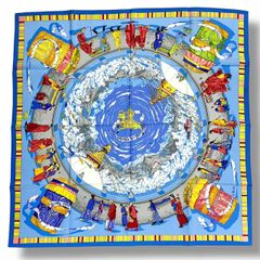 新品同様 HERMES エルメス カレ90 スカーフ シルク Jeu de Cartes