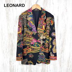 LEONARD レオナール カンカン素材 花柄 テーラードジャケット 42