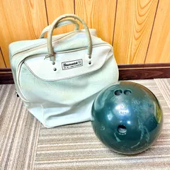 【希少品✨】Brunswick ライトブルー キャリーバッグ付き◇Minx 700 グリーン ボウリングボール ヴィンテージ セット品 aucのサムネイル