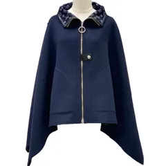ルイヴィトン LOUIS VUITTON モノグラム ケープ コート ポンチョ アウター リバーシブル ウール ネイビーのサムネイル