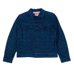 ジュンヤワタナベ マン コムデギャルソン×リーバイスJUNYA WATANABE MAN×Levi's コットンボーダースウェットトラッカージャケット 青 青XSのサムネイル