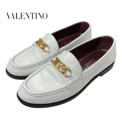 ヴァレンティノ VALENTINO ローファー 革靴 靴 シューズ レザー ホワイト 白 ゴールド V金具 フラットシューズのサムネイル