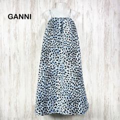 極美品 GANNI ガニー フラワー シャーリング ワンピース 花柄 W0209