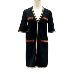 구찌 GUCCI 원피스 블랙 타이거 버튼 반소매 레이온