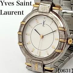 稼働品 Working item イヴサンローラン YVES SAINT LAURENT 腕時計 メンズ men's クォーツ Quartz 4630-E66103 コンビ ローマンインデックス 白文字盤 ラウンド YSLロゴ 0631のサムネイル