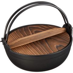 未使用品】 五進 鉄器 みちのく いろりコンロ 鍋セット 木蓋付き