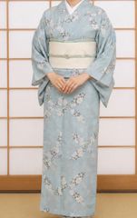 新品未使用　洗える単衣小紋　ほたる暈し　淡ブルー　Ｌサイズ　裄68 新品未使用 洗える単衣小紋 ほたる暈し 淡ブルー Lサイズ 裄68 - メルカリ