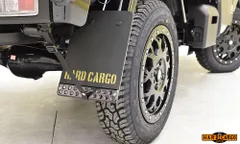 【M's】 スズキ キャリイ 標準ボディ スーパーキャリイ DA16T DA63T HARDCARGO マッドフラップ（ 左右２枚セット ） アルミプレート ベルト付き 5色より選択 軽トラック用 ハードカーゴ 泥よけ 泥除け マッドガード リア ※要在庫確認のサムネイル