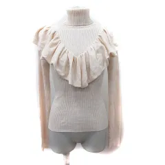 デイシー deicy ニット カットソー タートルネック フリル 長袖 カシミヤ混 F ベージュ /YIのサムネイル