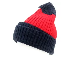 トミーヒルフィガー TOMMY HILFIGER 帽子 ニット帽 ビーニー 総柄 紺 ネイビー /MNのサムネイル