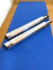 モーターステージ ブラスマフラー ナローコーン メッキ ハーレー