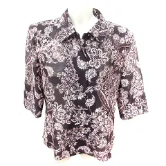 アクアスキュータム AQUASCUTUM シャツ ブラウス 半袖 総柄 レッドブラウン /RTのサムネイル