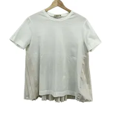 HERNO(ヘルノ) 半袖Tシャツ サイズ42 M レディース美品  - 白×ピンクベージュ クルーネック/プリーツのサムネイル